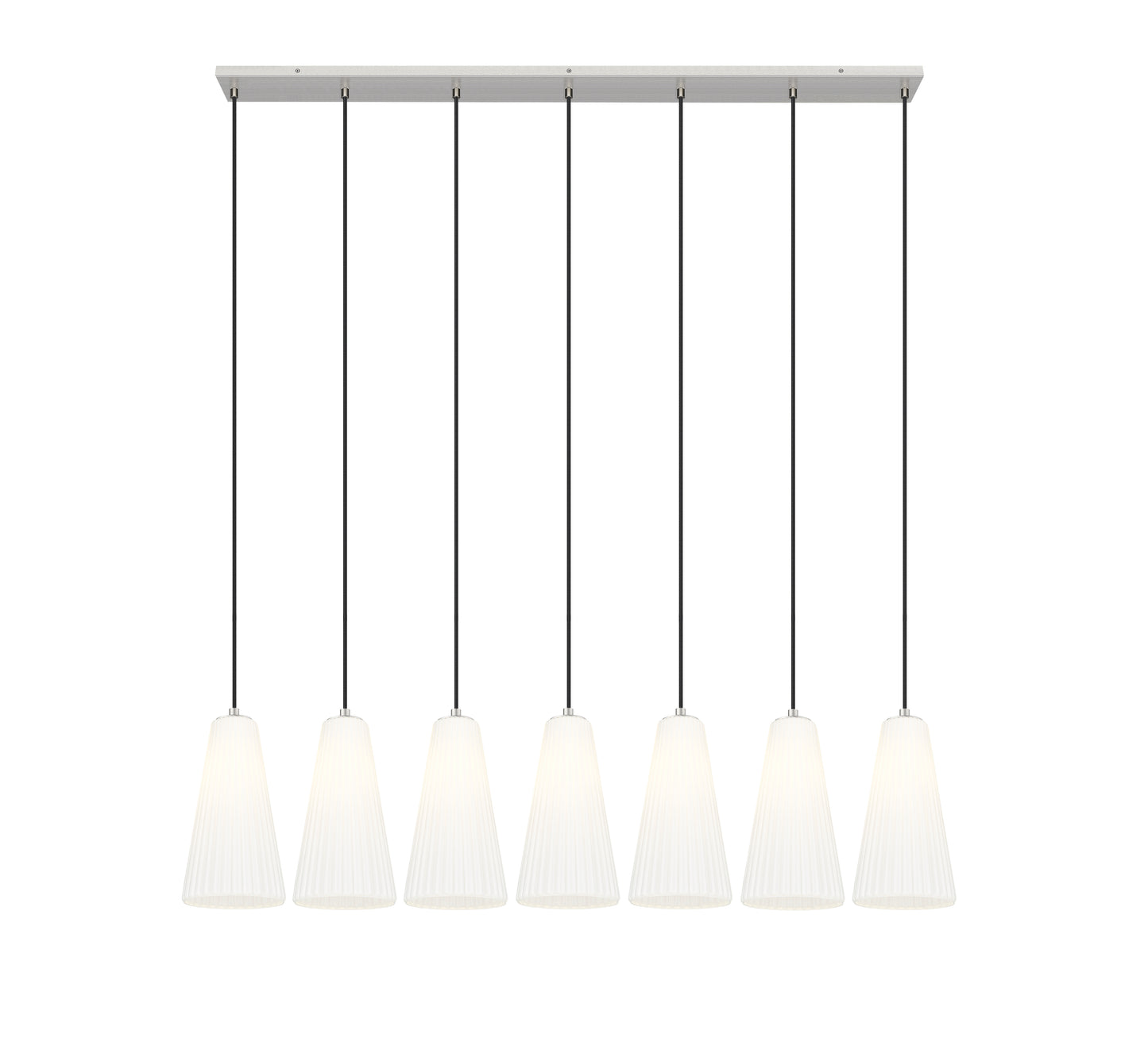 Z-Lite Farrell 7 Light Linear Chandelier in Brushed Nickel 3043P7-7L-BN