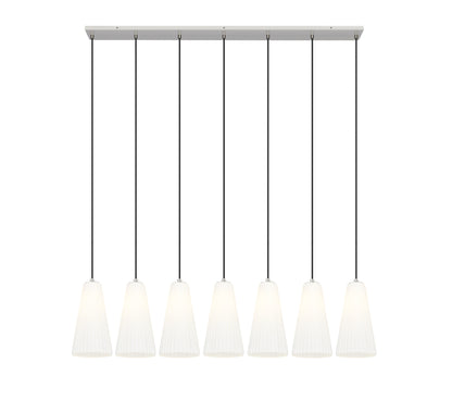 Z-Lite Farrell 7 Light Linear Chandelier in Brushed Nickel 3043P7-7L-BN