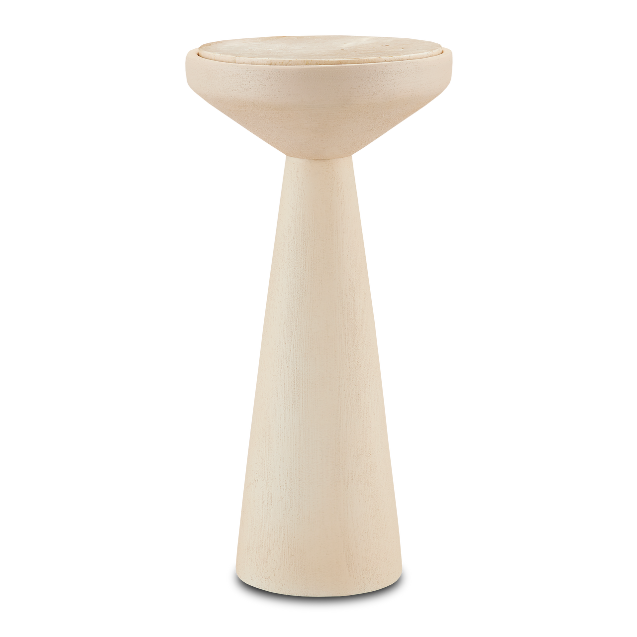 Currey & Co. 22" Wren Beige Travertine Accent Table 4000-0164