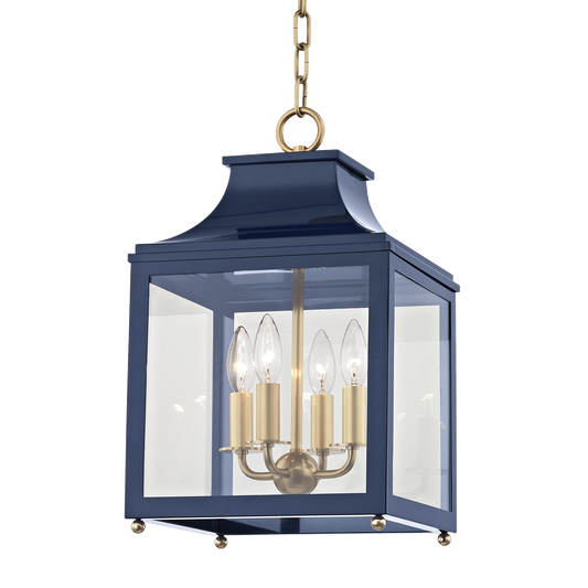 Mitzi 4 Light Lantern in Aged Brass/Navy H259704S-AGB/NVY