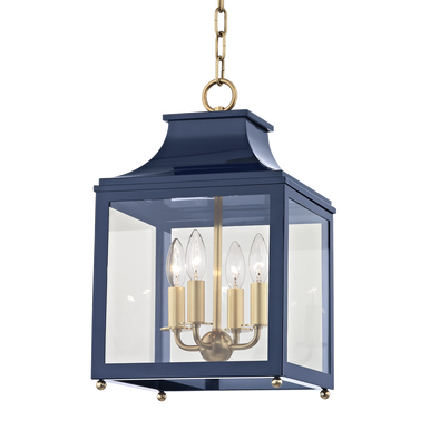 Mitzi 4 Light Lantern in Aged Brass/Navy H259704S-AGB/NVY