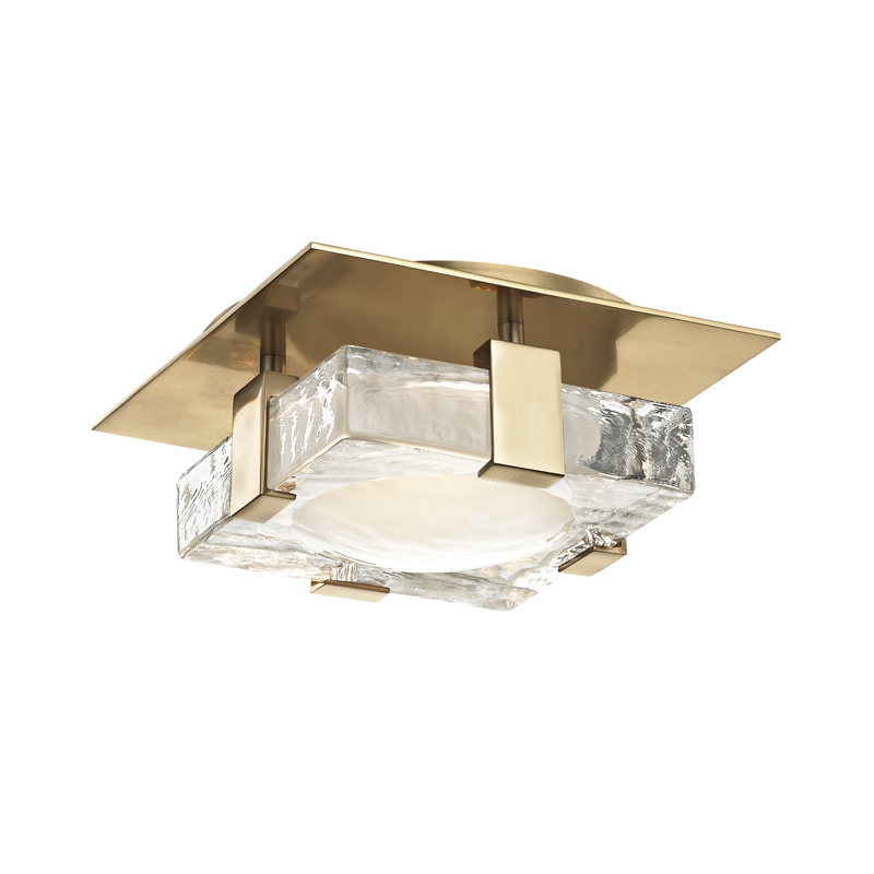 Hudson Valley Lighting Bourne Semi-Flush in Aged Brass 9808-AGB