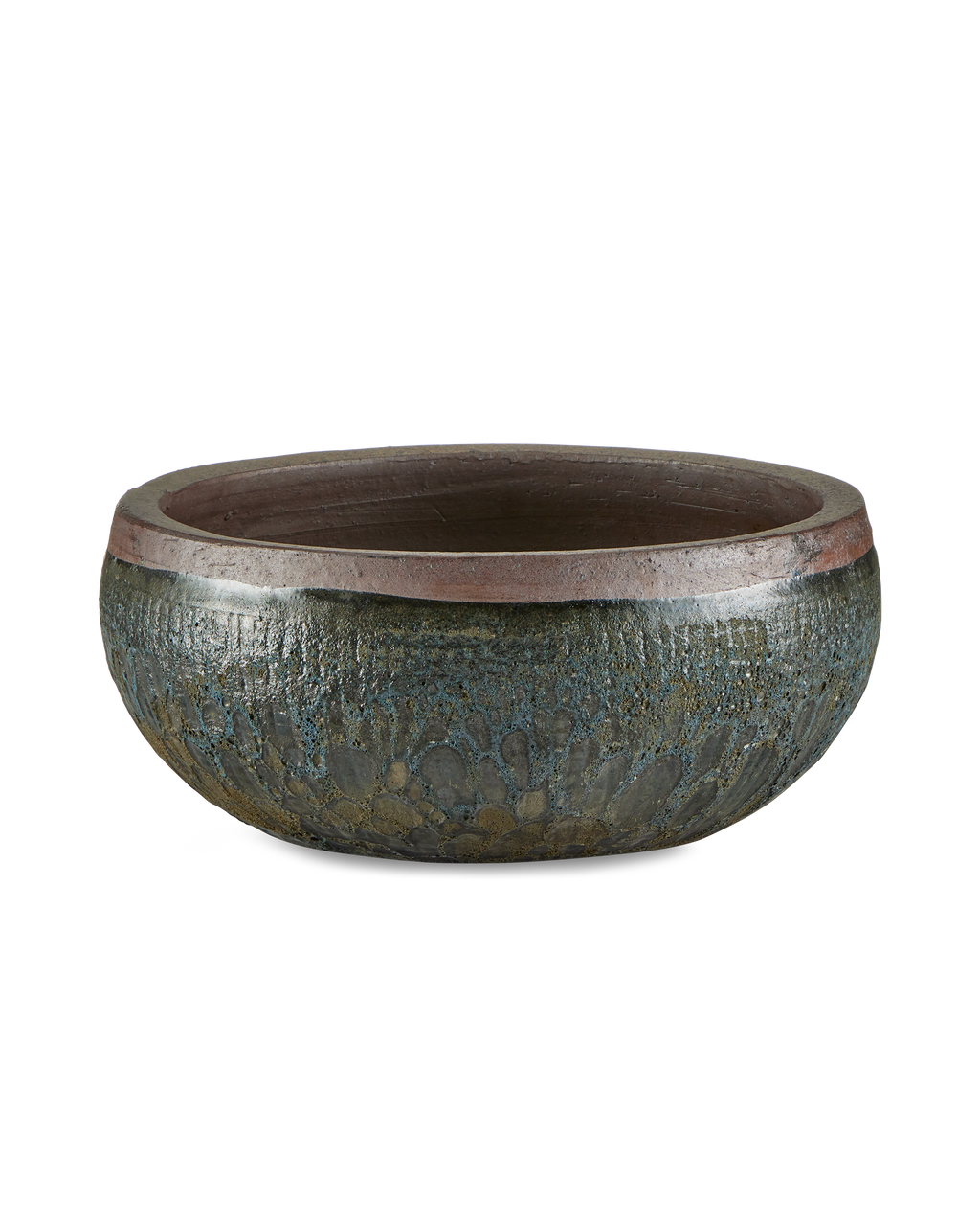 Currey & Co Lyra Black Medium Planter in Reactive Black 2200-0037