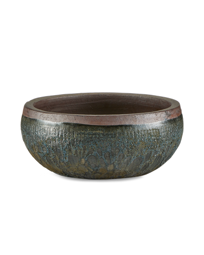 Currey & Co Lyra Black Medium Planter in Reactive Black 2200-0037