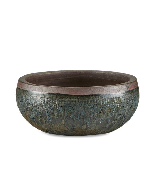 Currey & Co Lyra Black Medium Planter in Reactive Black 2200-0037