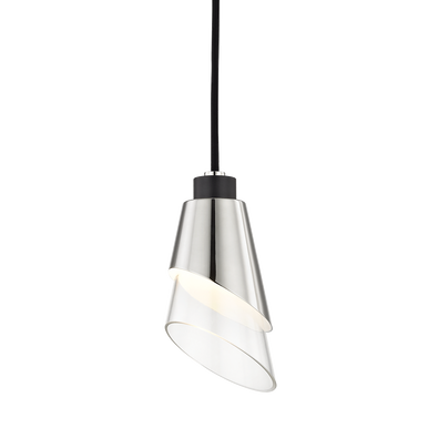 Mitzi 1 Light Pendant in Polished Nickel/Black H130701-PN/BK