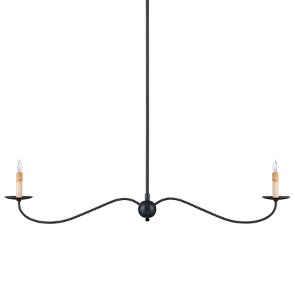 Currey & Co. Saxon Black Linear Chandelier 9000-1126