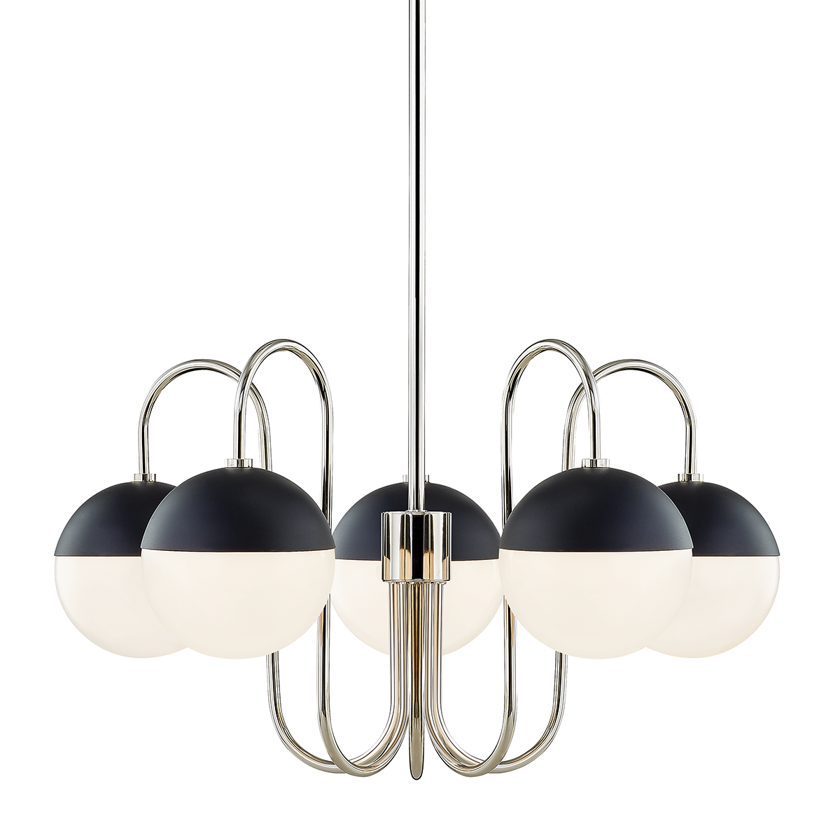 Mitzi 5 Light Chandelier in Polished Nickel/Black H344805-PN/BK