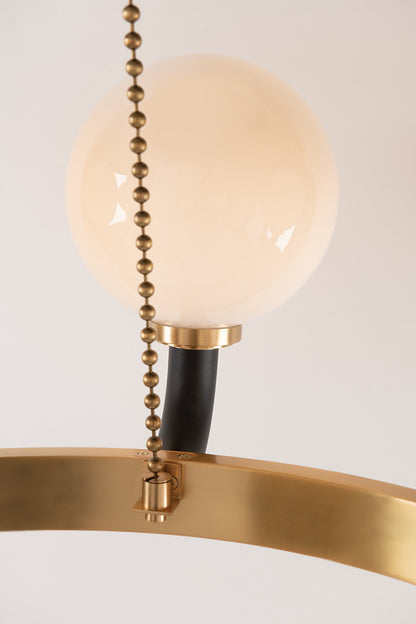 Hudson Valley Lighting Werner Chandelier in Aged Brass/black 3646-AGB/BK