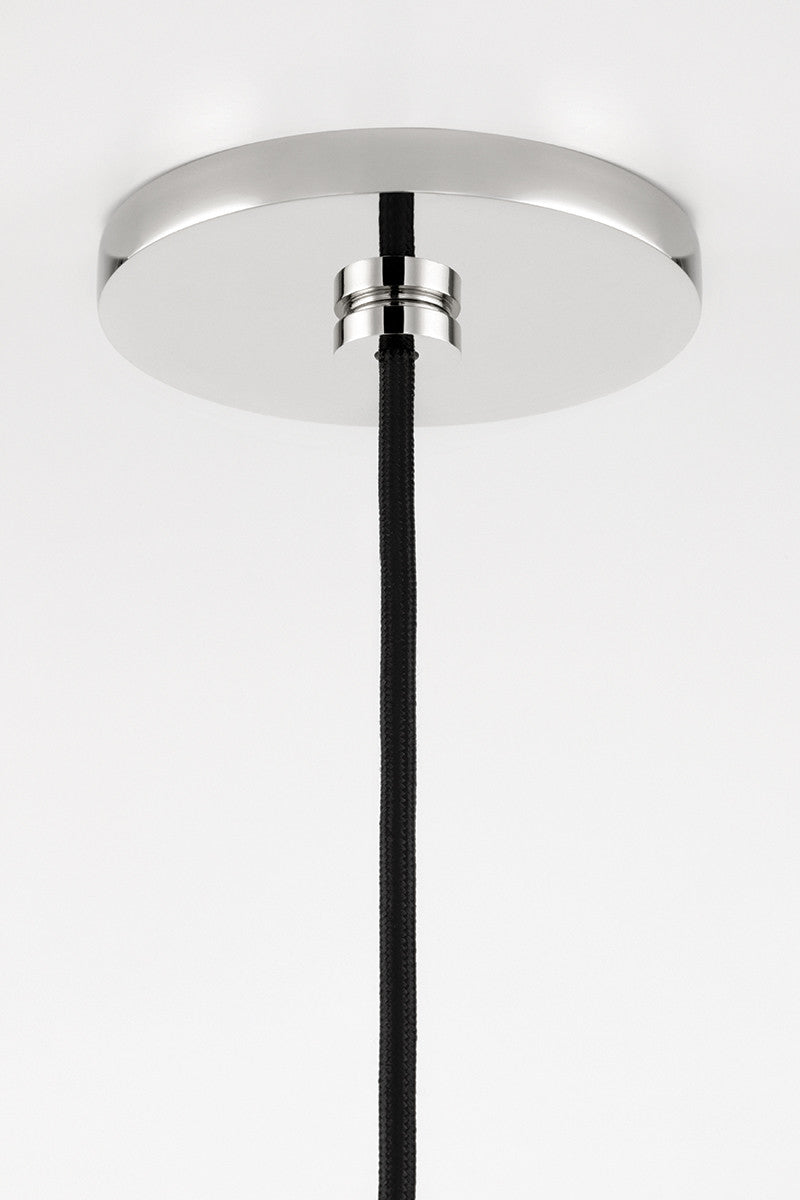 Mitzi 1 Light Pendant in Polished Nickel/White H137701S-PN/WH