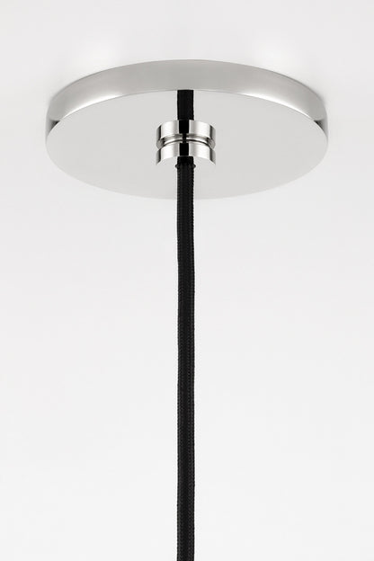 Mitzi 1 Light Pendant in Polished Nickel/White H137701S-PN/WH