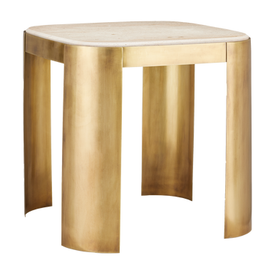 Currey & Co. Sev Travertine Accent Table 4000-0161