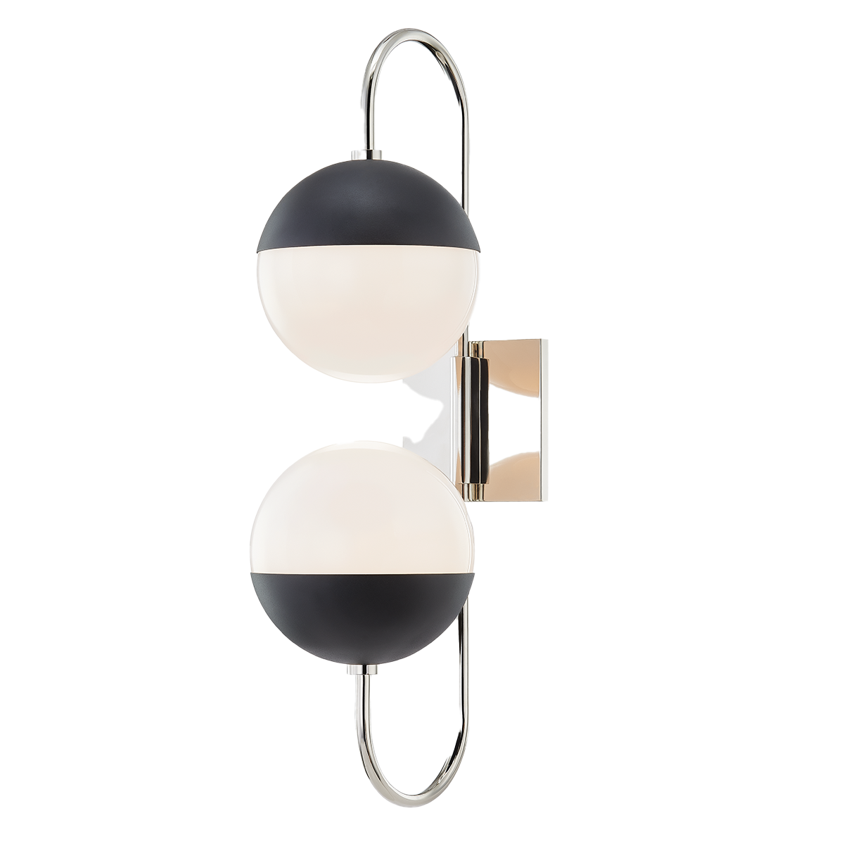 Mitzi 2 Light Wall Sconce in Polished Nickel/Black H344102B-PN/BK