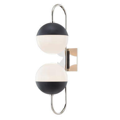 Mitzi 2 Light Wall Sconce in Polished Nickel/Black H344102B-PN/BK