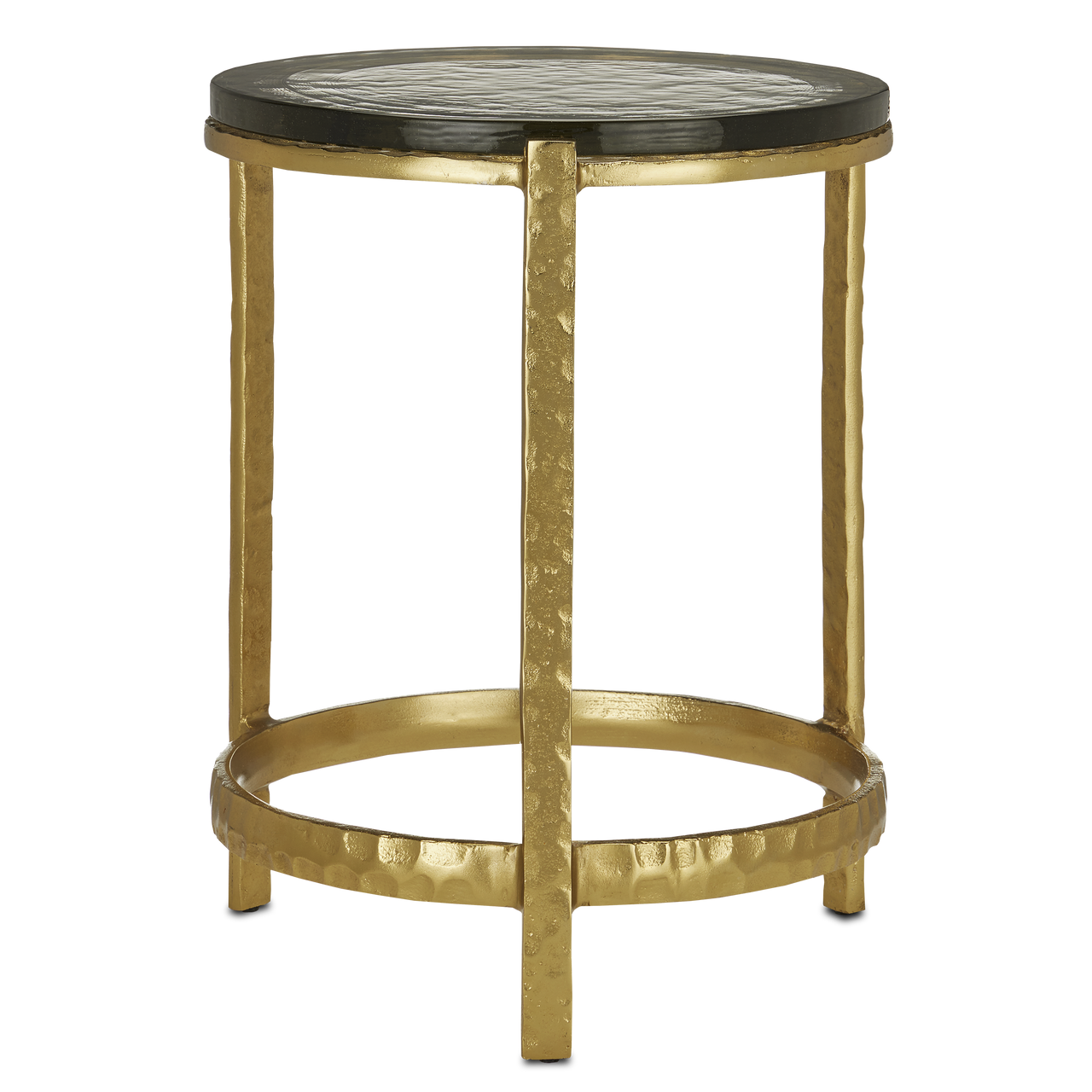 Currey & Co. 18.5" Acea Gold Accent Table with Cast Glass 4000-0156