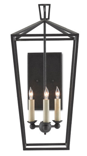 Currey & Co. Denison Black Wall Sconce 5000-0169