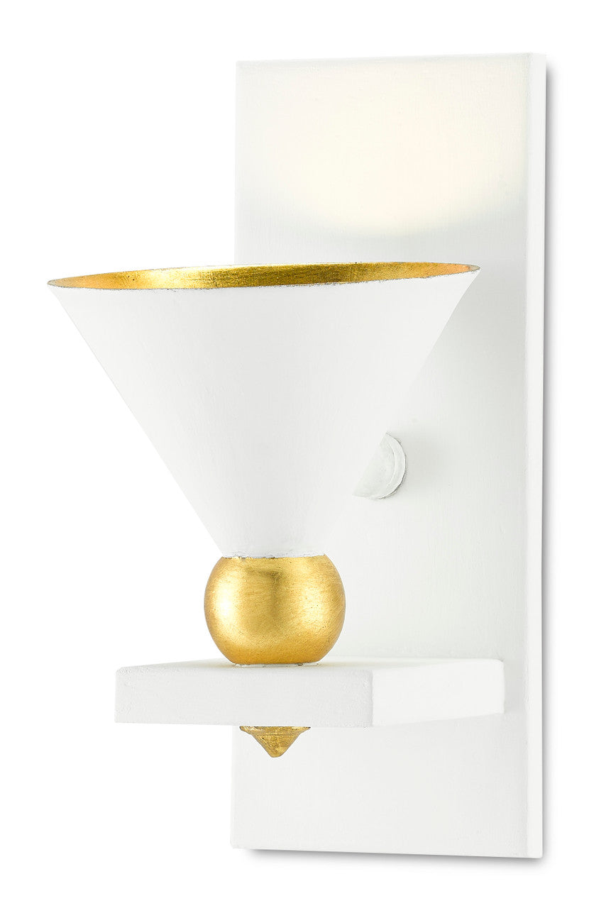 Currey & Co. Moderne White Wall Sconce 5000-0184