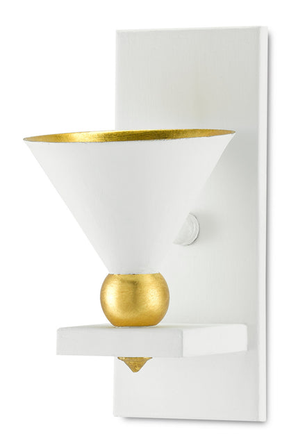 Currey & Co. Moderne White Wall Sconce 5000-0184