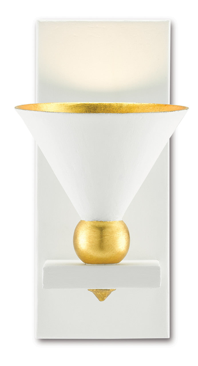 Currey & Co. Moderne White Wall Sconce 5000-0184