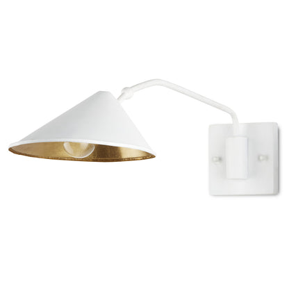 Currey & Co. Serpa Single Swing-Arm White Wall Sconce 5000-0205