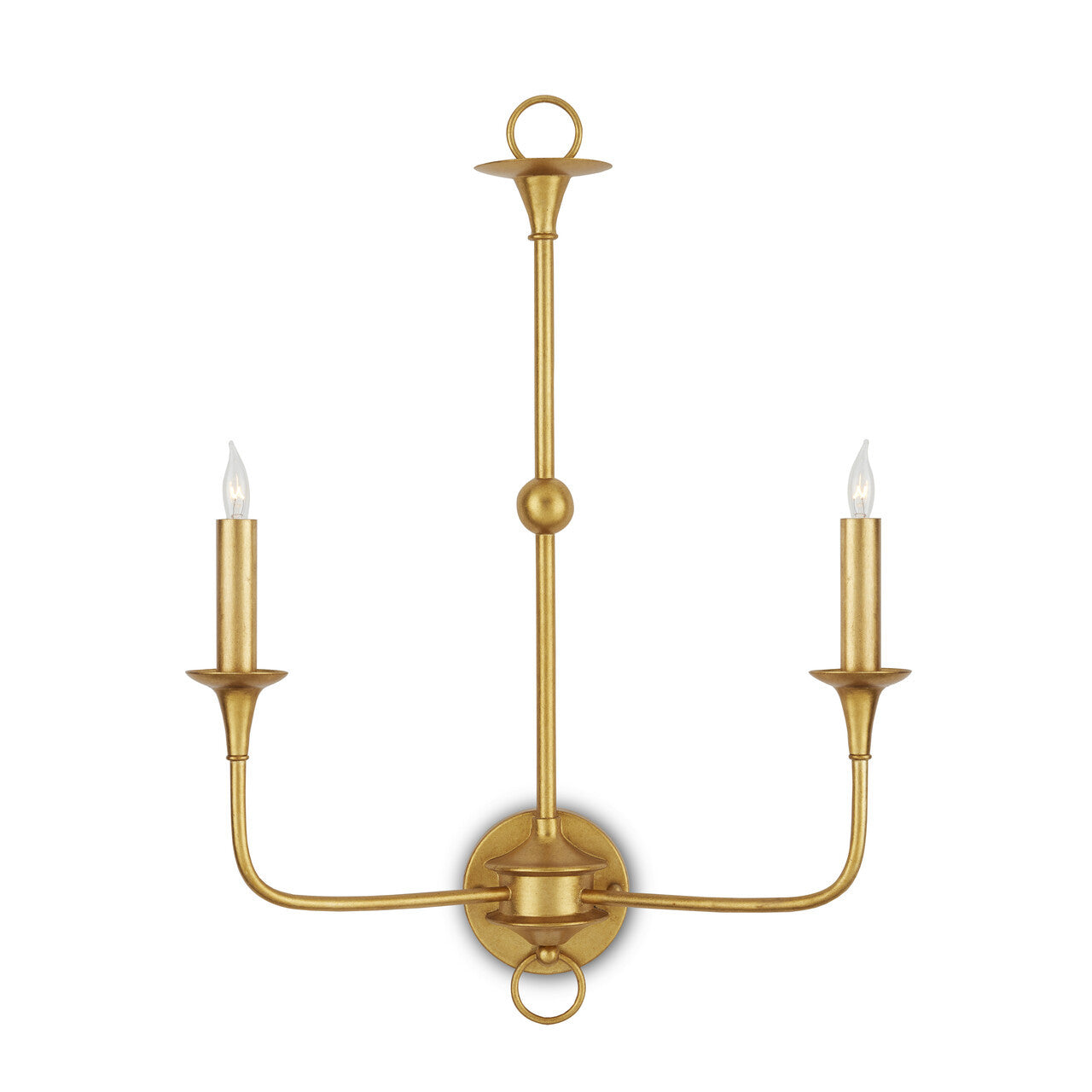 Currey & Co. Nottaway Gold Double-Light Wall Sconce 5000-0214