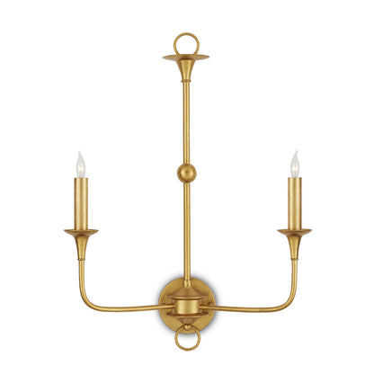 Currey & Co. Nottaway Gold Double-Light Wall Sconce 5000-0214