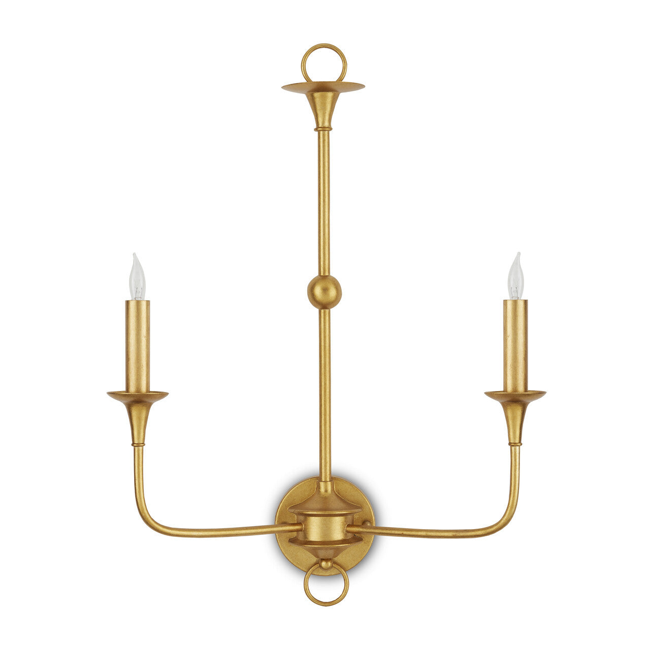 Currey & Co. Nottaway Gold Double-Light Wall Sconce 5000-0214