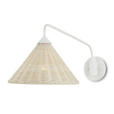 Currey & Co. Basket White Swing-Arm Wall Sconce 5000-0219