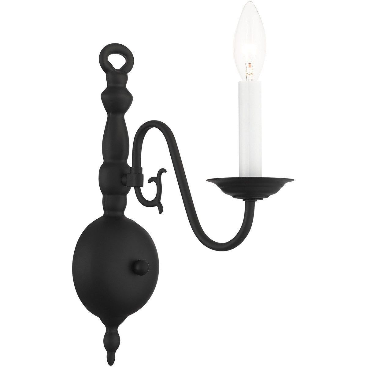 Livex Lighting Williamsburg Collection 1 Lt Black Wall Sconce  in Black 5001-04