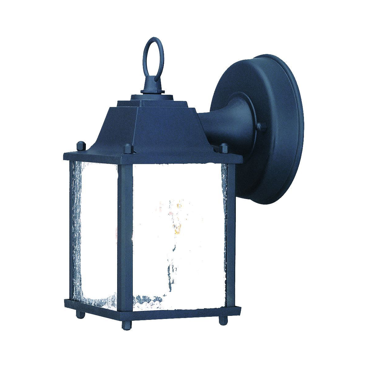 Acclaim Lighting Builder's Choice 1-Light Matte Black Wall Light With Seeded Glass in Matte Black 5001BK/SD