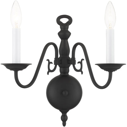 Livex Lighting Williamsburg Collection 2 Lt Black Wall Sconce  in Black 5002-04