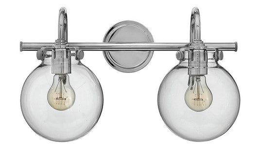 Hinkley Lighting Congress Globe Glass Two Light Vanity Chrome 50024CM