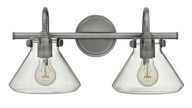 Hinkley Lighting Congress Small Retro Glass Two Light Vanity Antique Nickel 50026AN