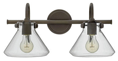 Hinkley Lighting Congress Small Retro Glass Two Light Vanity Oil Rubbed Bronze 50026OZ