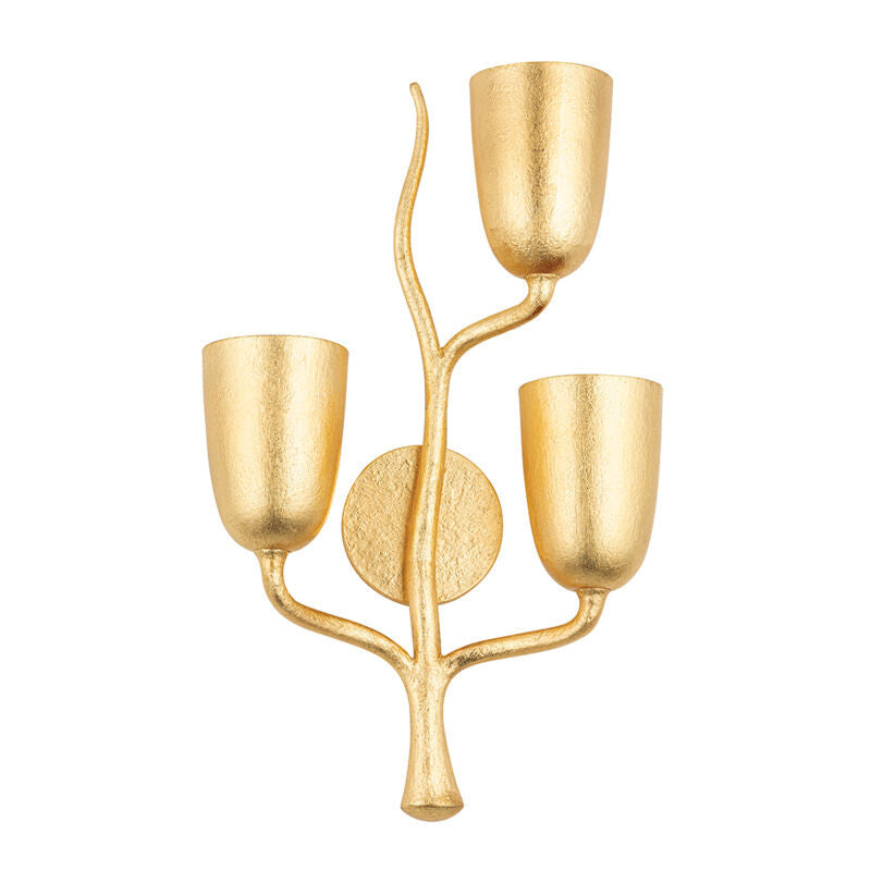 Hudson Valley Lighting Vine Wall Sconce in Gold Leaf 5003-R-GL