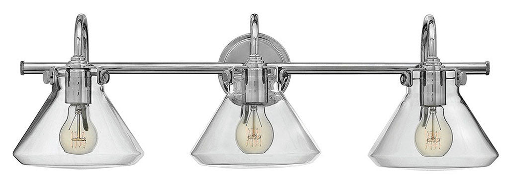 Hinkley Lighting Congress Small Retro Glass Three Light Vanity Chrome 50036CM