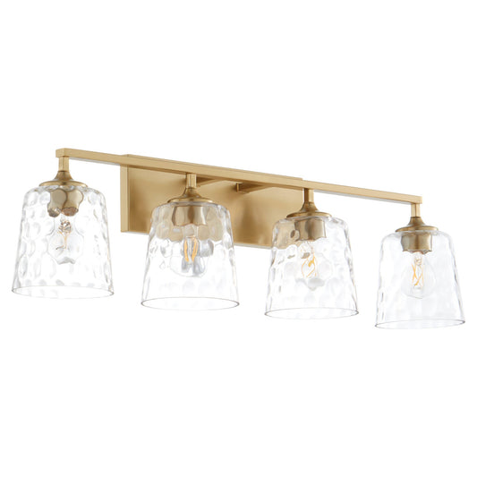 Quorum  Eldorado 4 Light Vanity Wall Mount - Aged Brass 5005-4-180