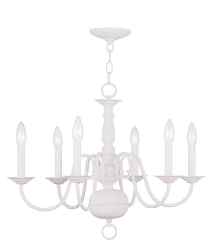 Livex Lighting Williamsburgh Collection 6 Light White Chandelier in White 5006-03