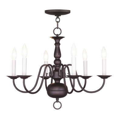 Livex Lighting Williamsburgh Collection 6 Light Bronze Chandelier in Bronze 5006-07