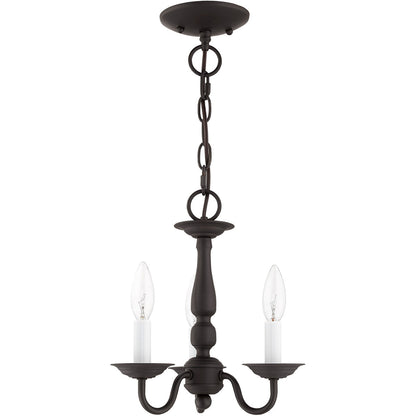 Livex Lighting Williamsburgh Collection 3 Light Bronze Chain Hang/Ceiling Mount in Bronze 5009-07