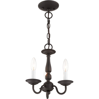 Livex Lighting Williamsburgh Collection 3 Light Bronze Chain Hang/Ceiling Mount in Bronze 5009-07