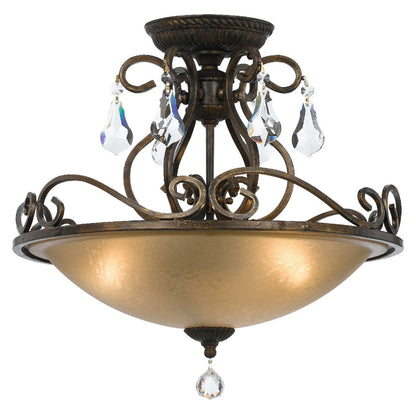 Crystorama Ashton 3 Light Hand Cut Crystal English Bronze Ceiling Mount 5010-EB-CL-MWP