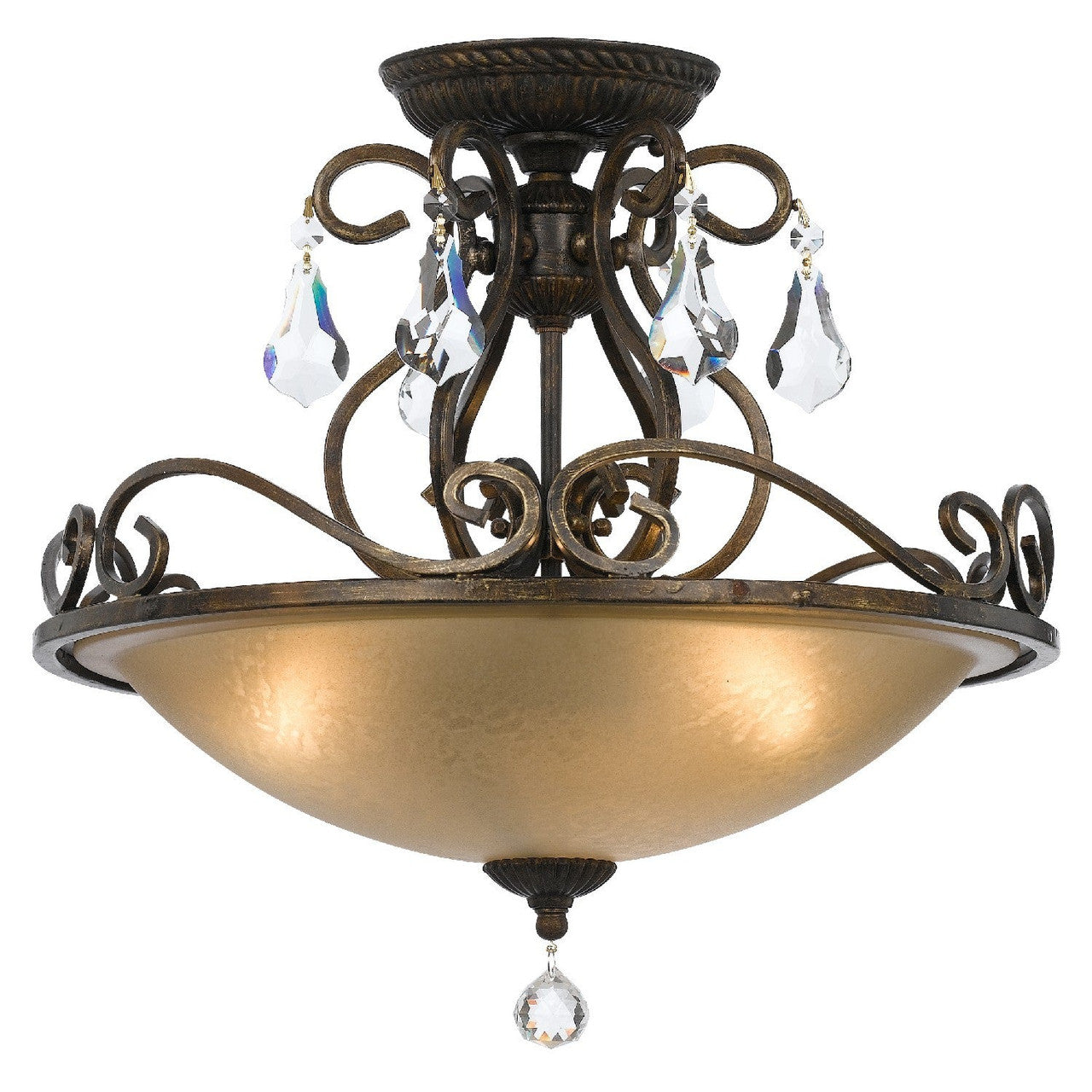 Crystorama Ashton 3 Light Swarovski Strass Crystal English Bronze Ceiling Mount 5010-EB-CL-S