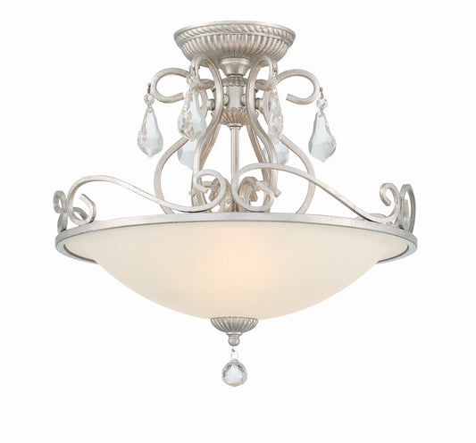 Crystorama Ashton 3 Light Hand Cut Crystal Olde Silver Ceiling Mount 5010-OS-CL-MWP