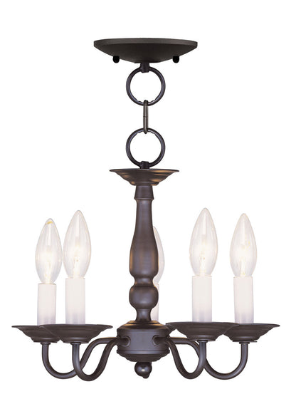 Livex Lighting Williamsburgh Collection 5 Light Bronze Chain Hang/Ceiling Mount in Bronze 5011-07