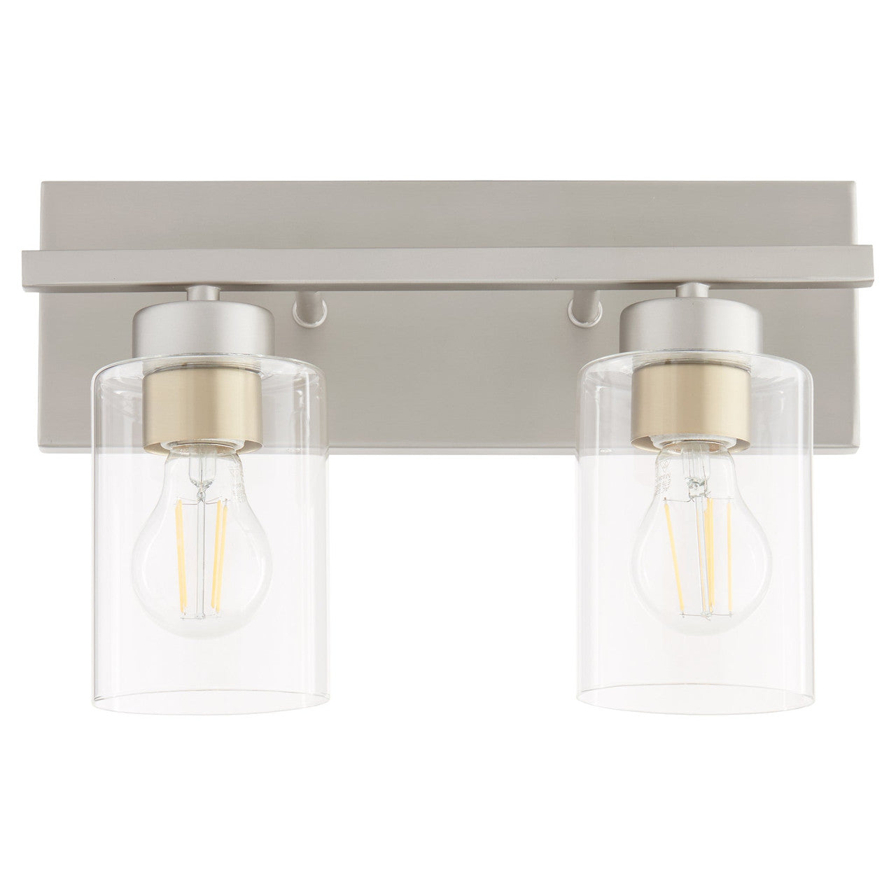 Quorum  Carter 2 Light Vanity Wall Mount - Satin Nickel 5012-2-65