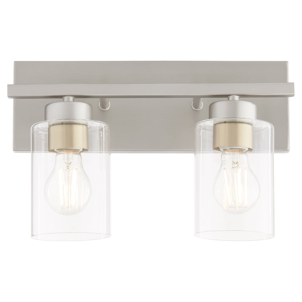 Quorum  Carter 2 Light Vanity Wall Mount - Satin Nickel 5012-2-65