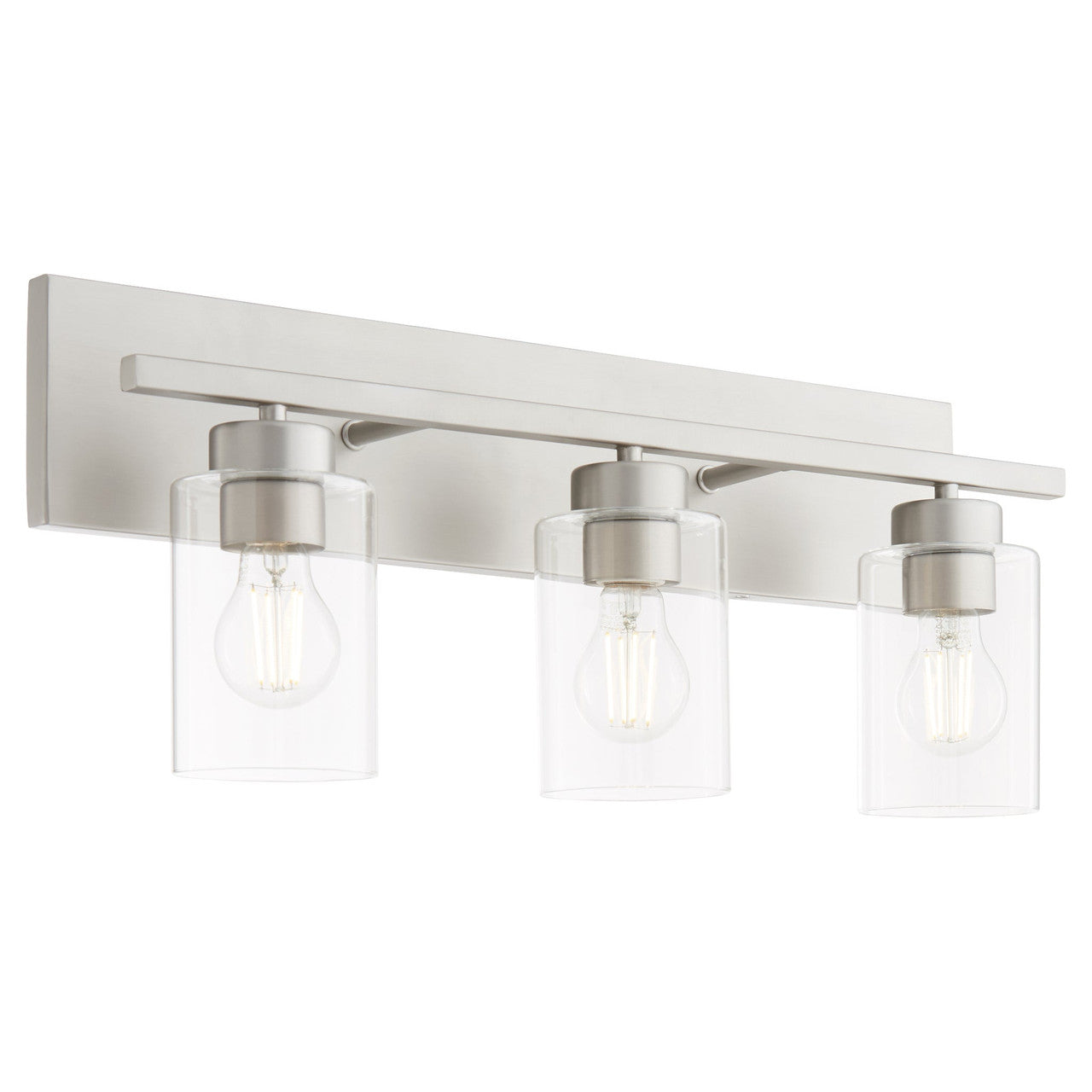 Quorum  Carter 3 Light Vanity Wall Mount - Satin Nickel 5012-3-65