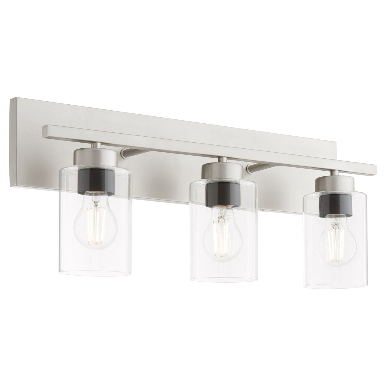 Quorum  Carter 3 Light Vanity Wall Mount - Satin Nickel 5012-3-65