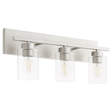 Quorum  Carter 3 Light Vanity Wall Mount - Satin Nickel 5012-3-65